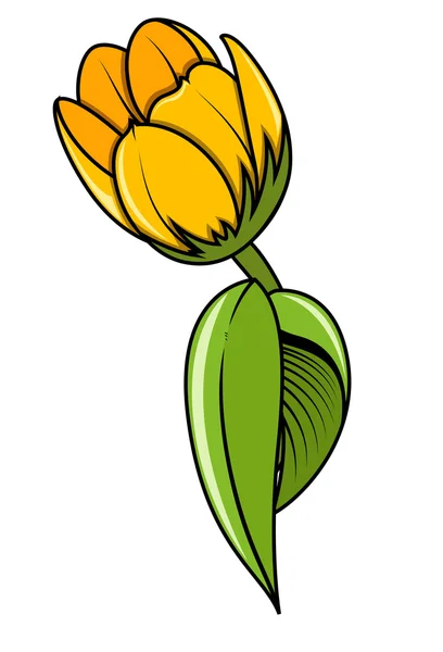 Tulipán amarillo — Vector de stock