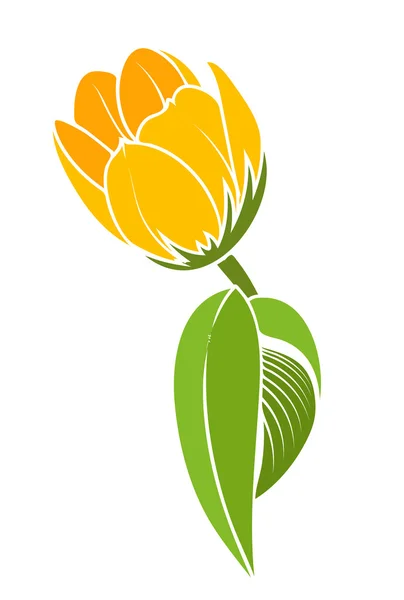 Tulipán amarillo Diseño — Vector de stock