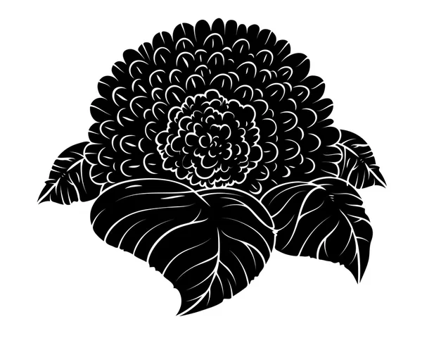 Flor Negro Forma — Vector de stock