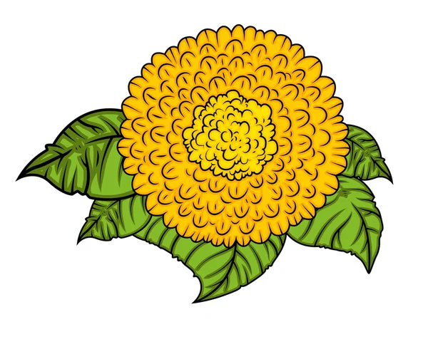 Flor amarilla — Vector de stock