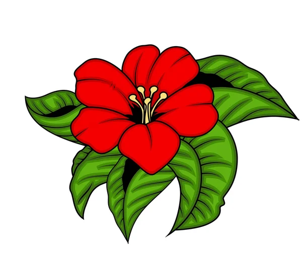 Vector flor roja — Vector de stock