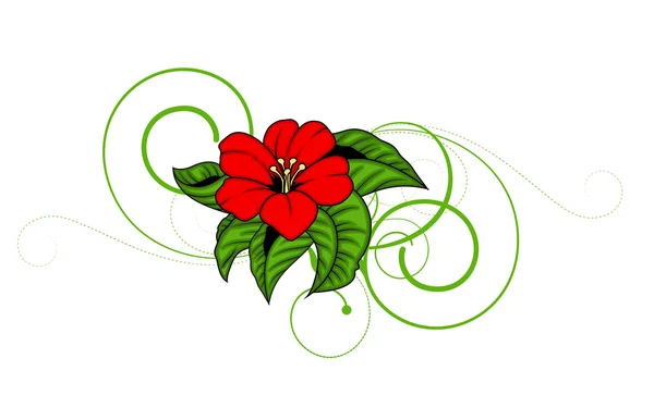 Kırmızı çiçek vektörü — Stok Vektör