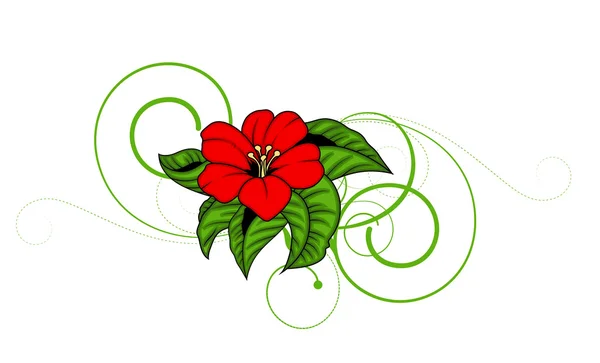 Red Flower Vector — Stock Vector