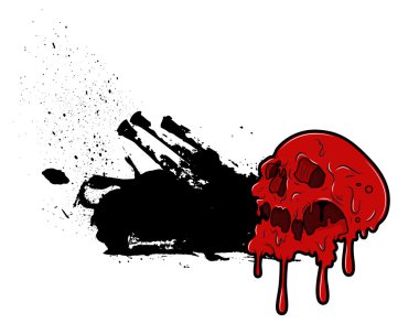 Ürpertici Halloween kafatası Grunge Banner
