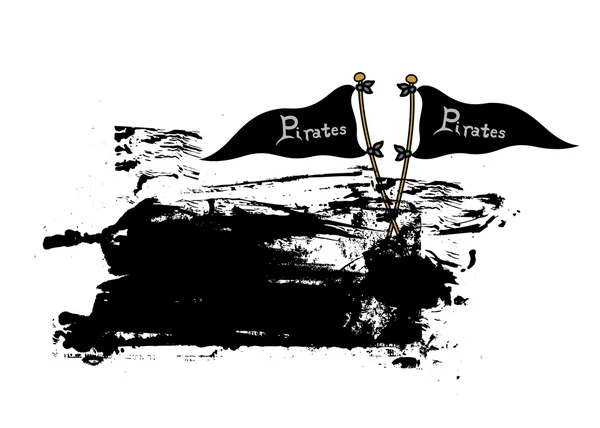 Piratenflaggen grunzen Banner — Stockvektor
