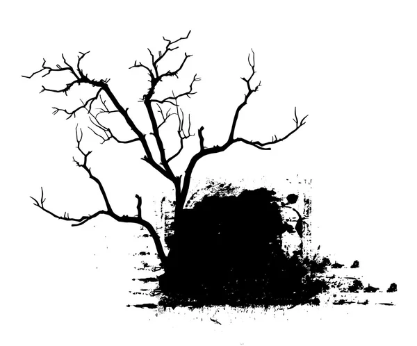 万圣节树 Grunge 横幅 — 图库矢量图片