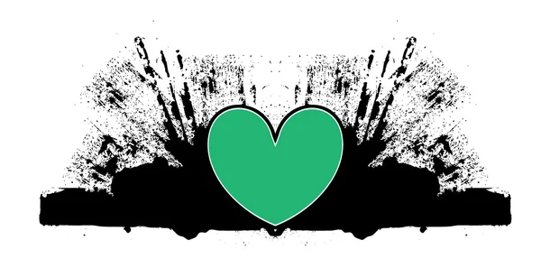 Love Heart Grunge Banner — Stock Vector