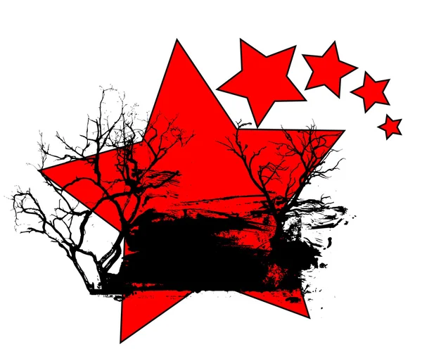 Grunge Banner Estrelas fundo — Vetor de Stock