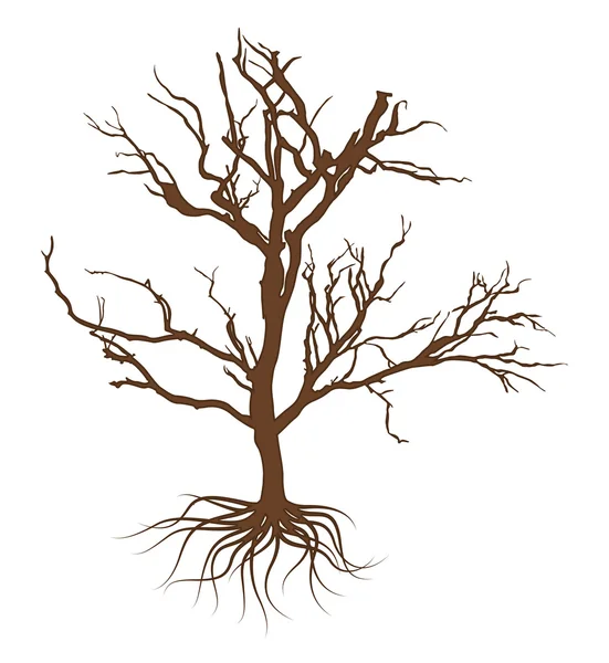 Desenho de vetor de árvore morta assustadora — Vetor de Stock