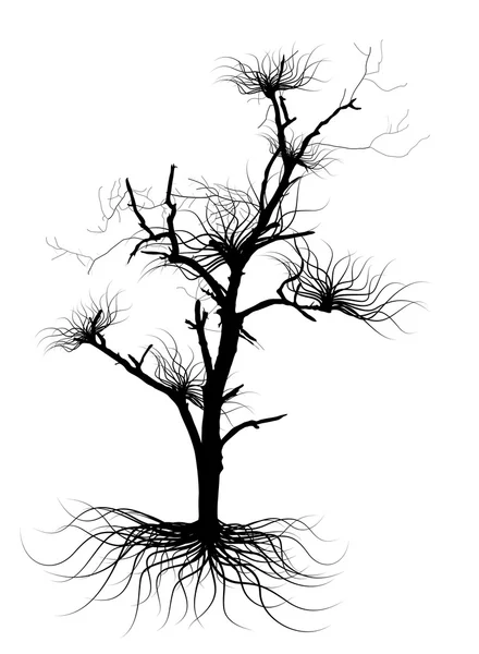 Árbol muerto espeluznante — Vector de stock