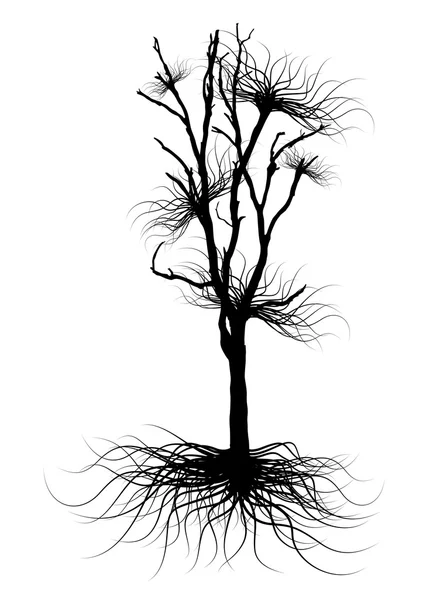 Halloween árbol muerto — Vector de stock