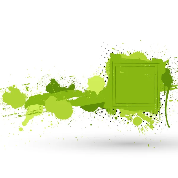 Grunge Green Paint Splash Banner — Stock Vector