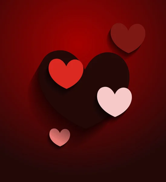 San Valentín Amor Corazones Saludo — Vector de stock