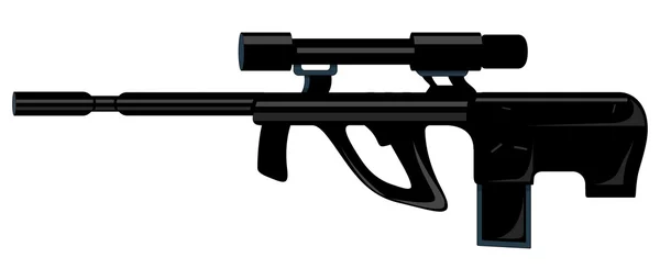 Pistola de tiro antigua negro — Vector de stock