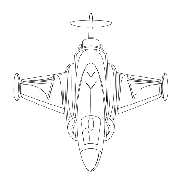 Desenho Retro Fighter Plane — Vetor de Stock