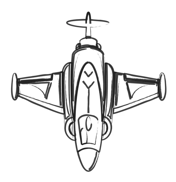 Dibujo de arte de avión de combate — Vector de stock