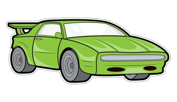 Green Sports Car — Stok Vektör