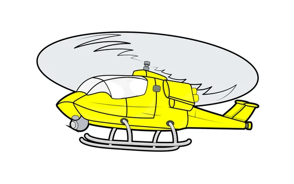 Helicóptero amarelo — Vetor de Stock