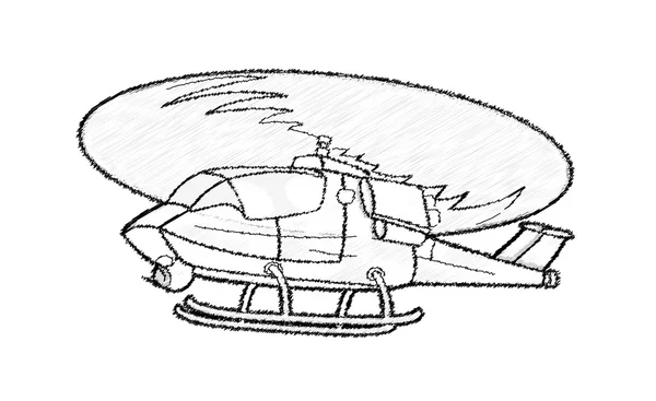レトロなヘリコプター ベクトルを飛んで — ストックベクタ