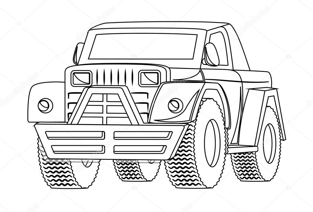 Vintage Jeep Drawing Vector