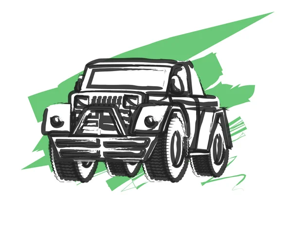 Retro Drawing of Jeep Vector — Stock Vector