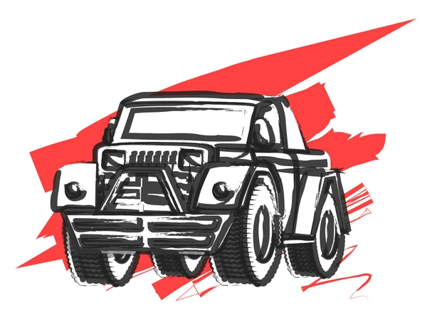 Résumé Retro Jeep Vector — Image vectorielle