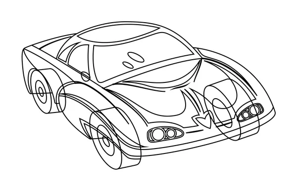 Modern Sports Car Drawing — Stock Vector