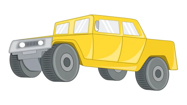 Véhicule Jeep jaune — Image vectorielle