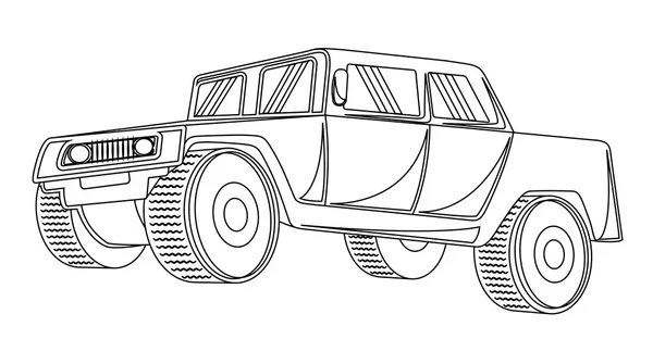 Dibujo de Jeep antiguo — Vector de stock