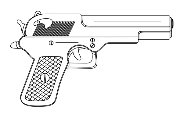 Pistool tekening — Stockvector