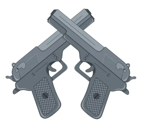 Pistolas cruzadas — Vector de stock