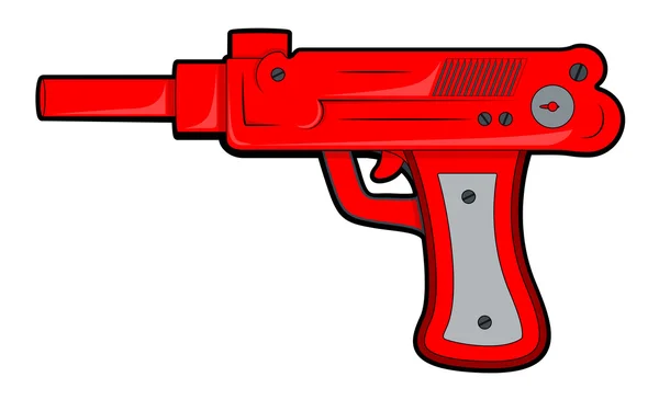 Pistolet rétro rouge — Image vectorielle