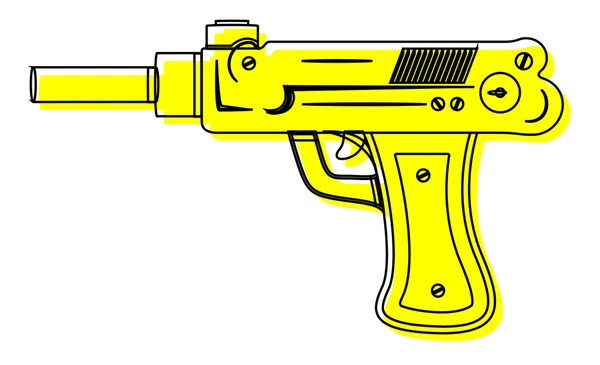 Gele Retro Gun — Stockvector