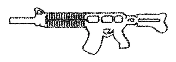 Makineli tüfek çizim — Stok Vektör