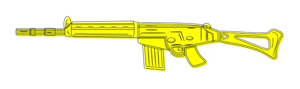 Dibujo amarillo de la pistola de lujo — Vector de stock