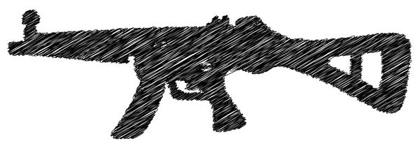 Scribble Drawing Shooting Gun — Stock Vector
