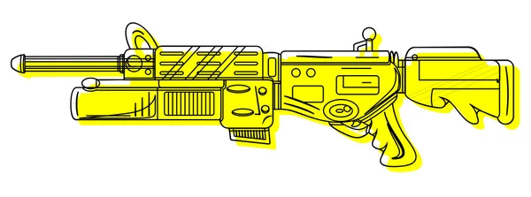 Dibujo amarillo pistola de tiro — Vector de stock