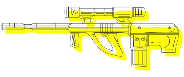 Dibujo de pistola de tiro antiguo — Vector de stock