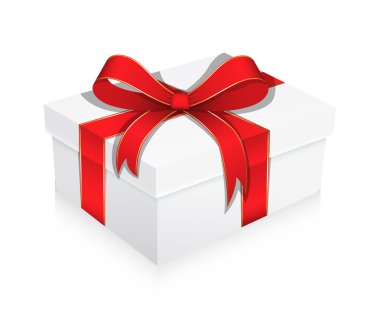 Kurdele ile sarılı beyaz hediye kutusu