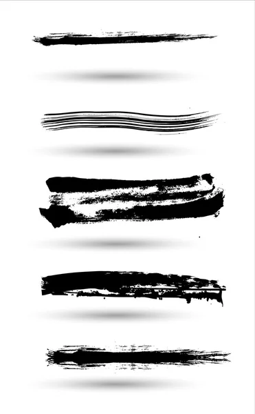 Black Brush Strokes — Stock Vector