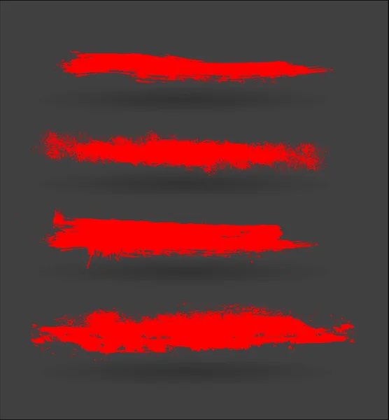 Rode verf lijnen Set — Stockvector