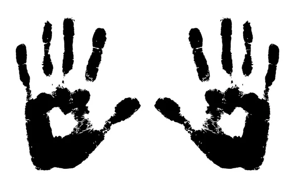 Grunge Paint Hand Prints Vector Shape — Stock Vector