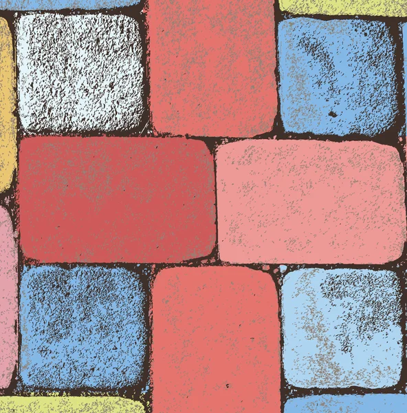 Modèle de briques vintage colorées abstraites — Image vectorielle