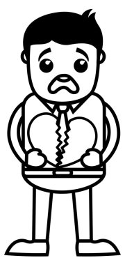 Broken Heart - Office and Business People Cartoon Character Vector Illustration Concept