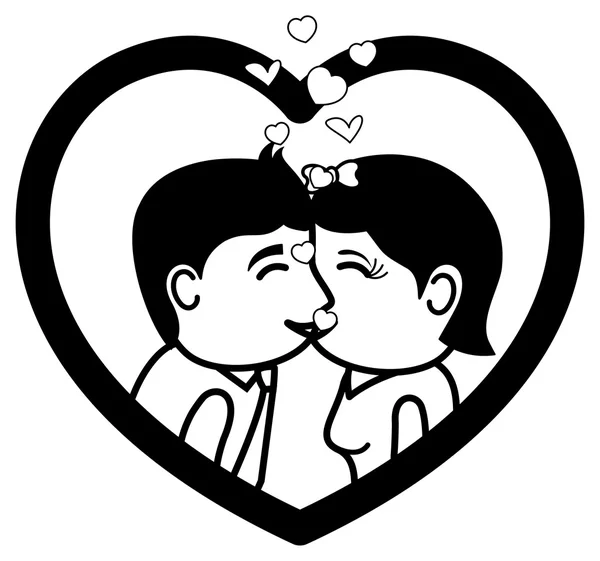 Поцелуи - Вектор характера офисных и деловых людей — стоковый вектор