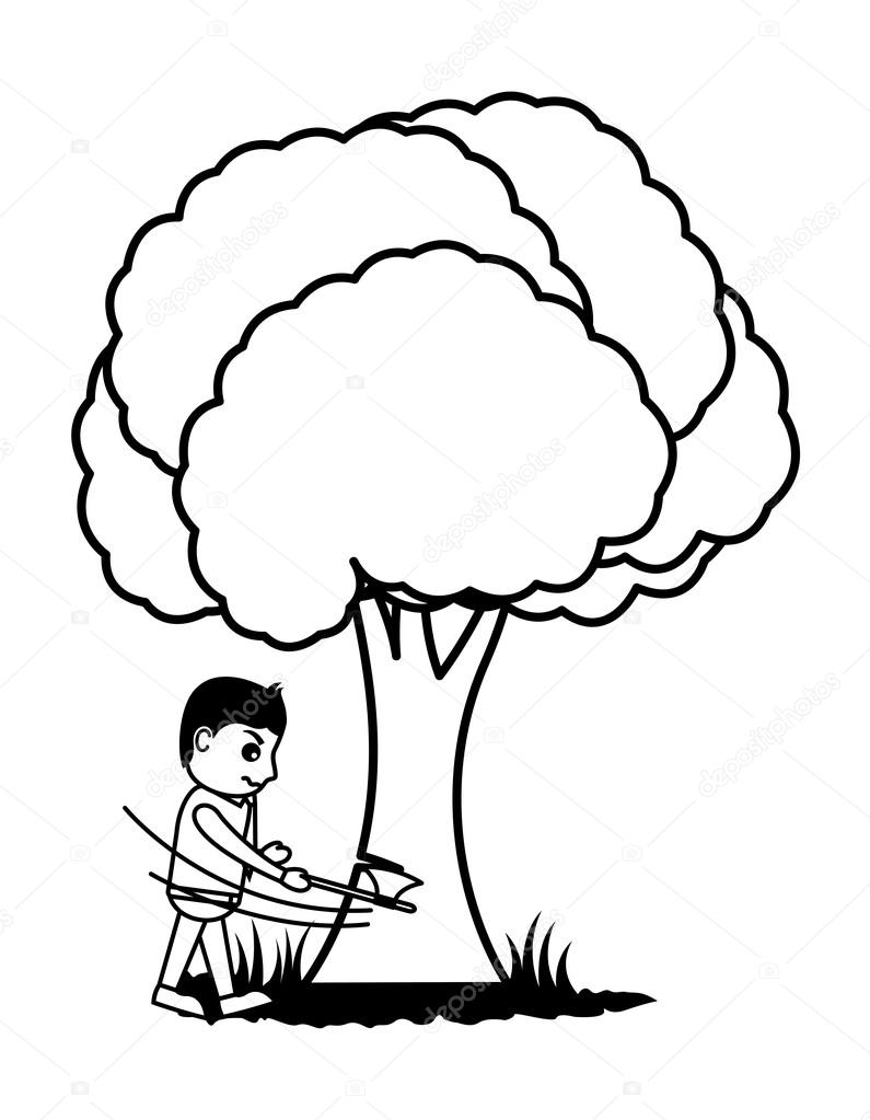 Cutting Tree Vector Illustration Stock Illustration by ©baavli 65388857