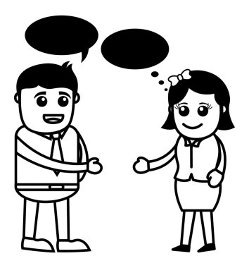 erkek ve kadın konuşuyor - vektör çizim