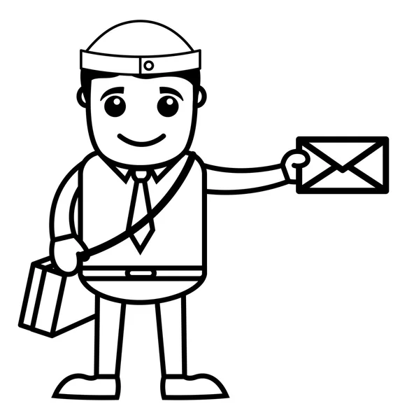 Delivering Mail - Cartoon Vector — Stock Vector