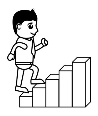 Adam iş karikatür karakter vektör-bozkır