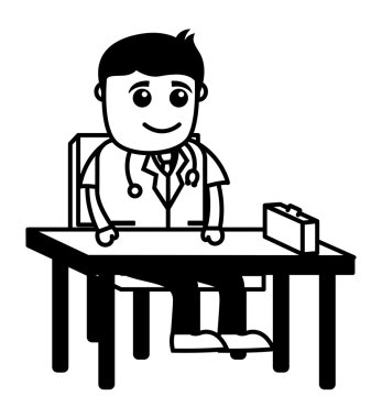 tıbbi kampanya - karikatür doktor